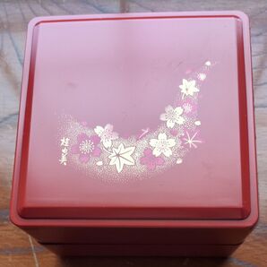 桂由美 二段お重 桜と楓の模様