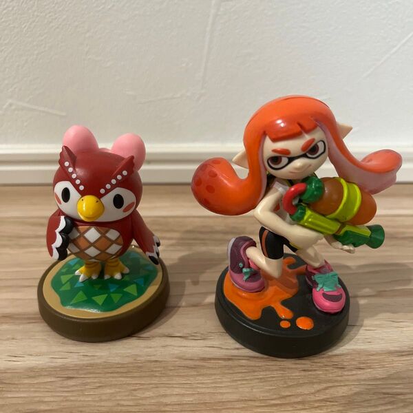 amiibo スプラトゥーン イカ ガール インクリング どうぶつの森 フーコ フィギュア セット