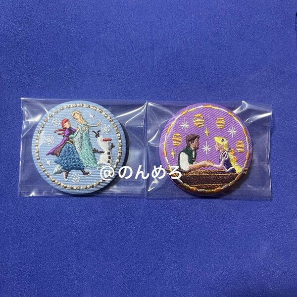 ディズニー 刺繍缶バッジ ビスケット 2点まとめ売り