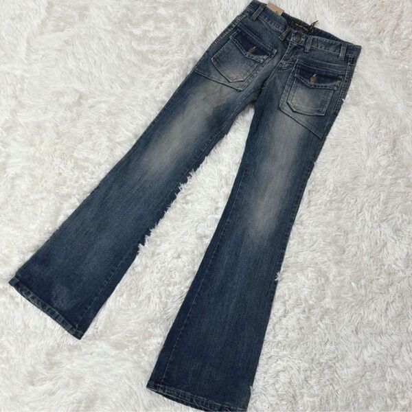 【c3427】美品 PRO JOY JEANS デニム ブーツカット ダメージ デニムパンツ ジーンズ フレア y2k
