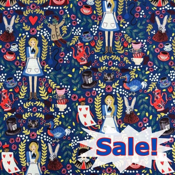 USA輸入生地 Cotton+Steel ワンダーランド 不思議の国のアリス 45cm