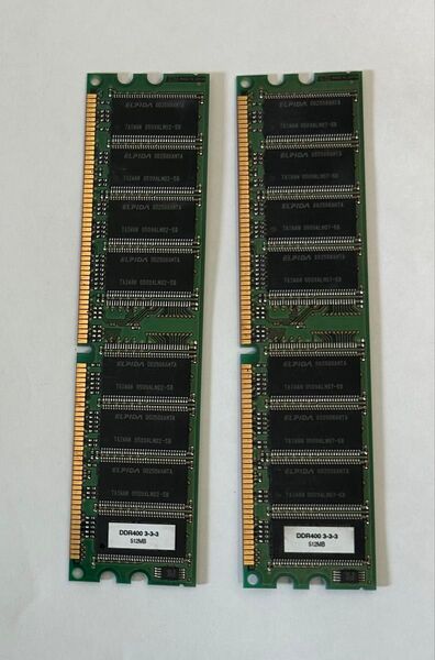 512MB DDR400 3-3-3 ディスクトップ用メモリ ELPIDA 2枚セット