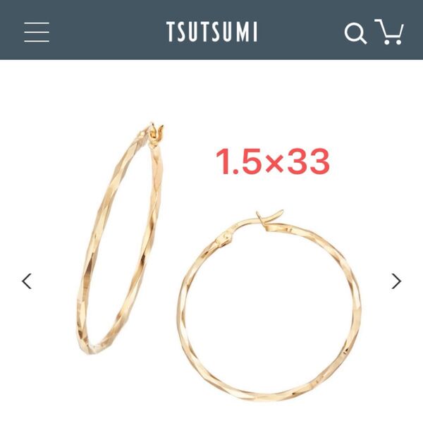 ツツミ K10イエローゴールドピアス