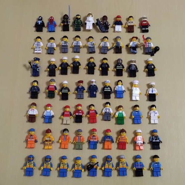 74【ジャンク】 レゴ ミニフィグ LEGO 人形 泥棒 警官 ドロボー 警察 ポリス 等