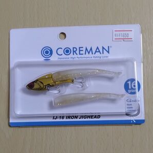 【未開封】 コアマン ij-16 IJ-16 アイアン ジグヘッド ゴールドパール ゴールドヘッド ゴールド 釣り シーバス