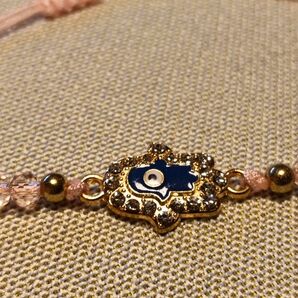 ナザールボンジュウ ファティマの手 ブレスレット アンクレット 調節可能 トルコの魔除け 未使用品