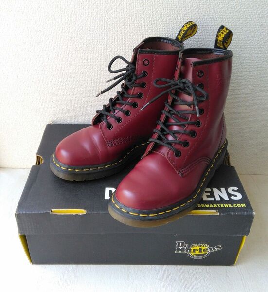 Dr.Martens ドクターマーチン 8H BOOTS CHERRY SMOOTH UK4 レースアップシューズ 赤 レッド