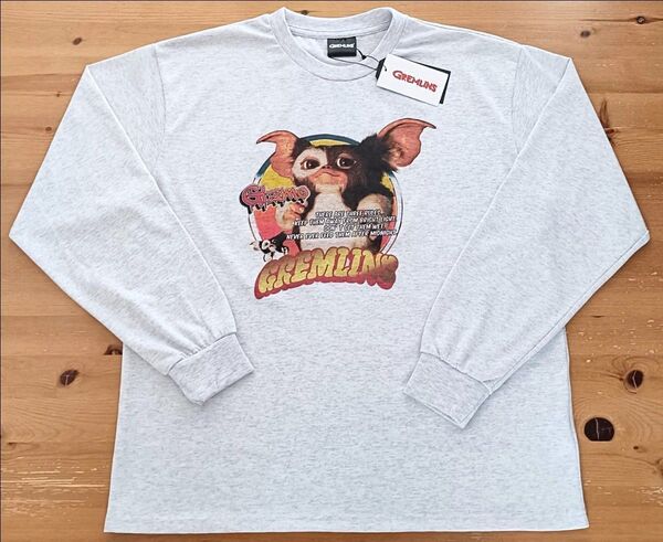 【新品・未使用・タグ付き】グレムリン ギズモ 長袖シャツ M グレー GREMLiNS Gizmo ロンT ワーナーブラザース