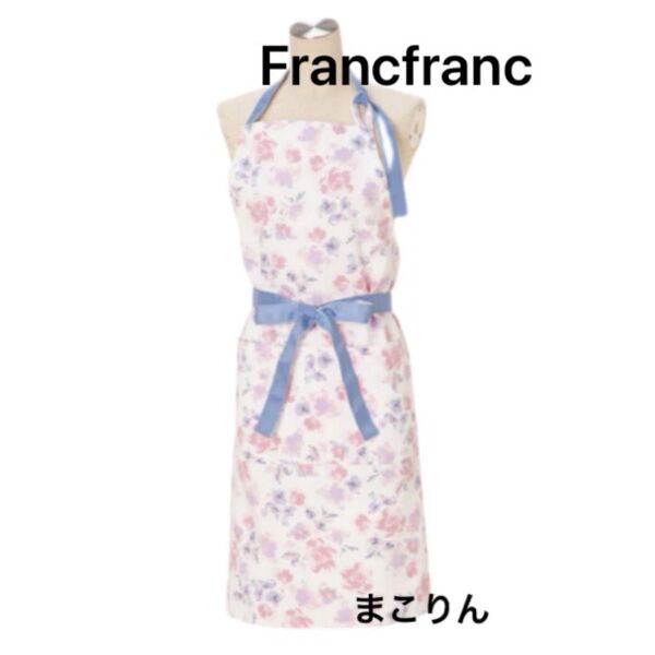 Francfranc☆フラワーコットンフルエプロン ピンク