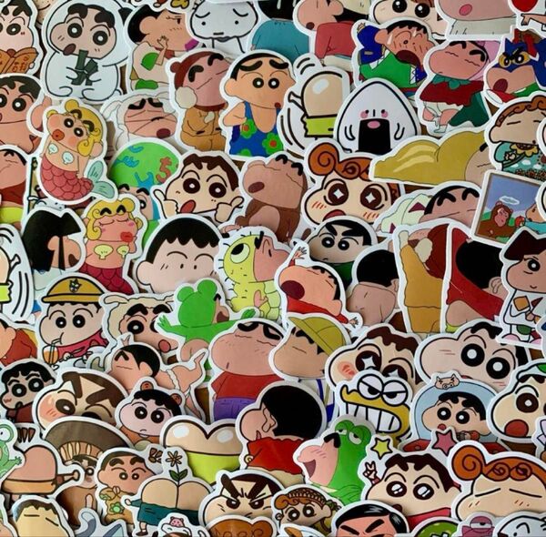 新品クレヨンしんちゃんステッカー 防水フレークシール 102枚セット