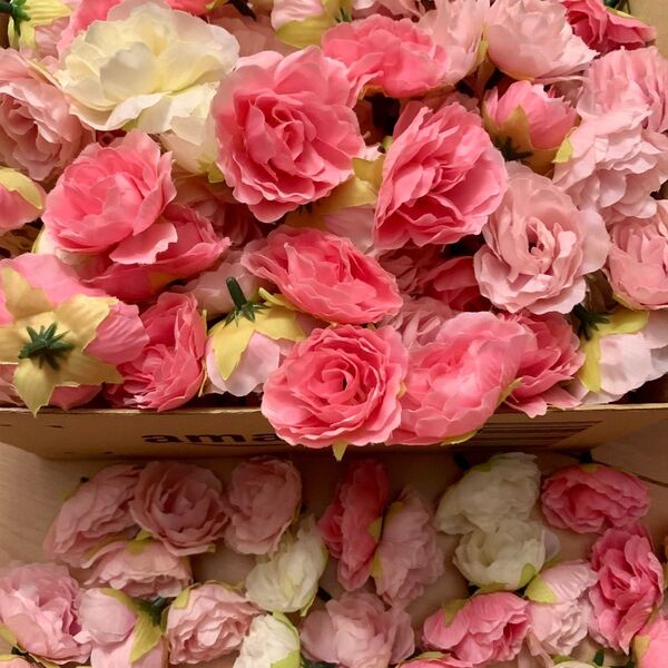 即日匿名発送 造花 小さなローズ 4cm 薔薇 結婚式 装飾(三色合30個)