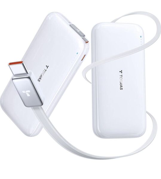 新品 巻き取り式 TORRAS FlexLine モバイルバッテリー 10000mAh 大容量 PD30W