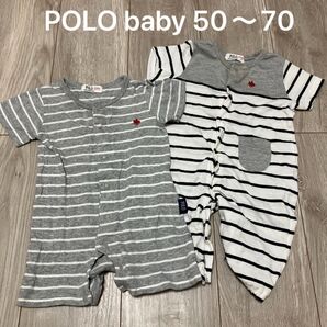 ロンパース 半袖 ポロ POLO ベビー 新生児からOK ボーダー