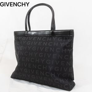 ☆極美品☆ GIVENCHY ジバンシー トートバッグ ハンドバッグ ナイロン×レザー ロゴ柄 総柄