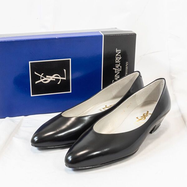 ☆未使用級☆ YSL イブサンローラン パンプス オールレザー 本革 ブラック 箱付き 23.5cm