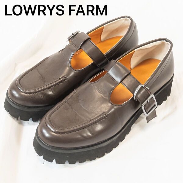 ☆美品☆ LOWRYS FARM ローリーズファーム 厚底 ローファー Tストラップ厚底シューズ 定価7,150円 Lサイズ
