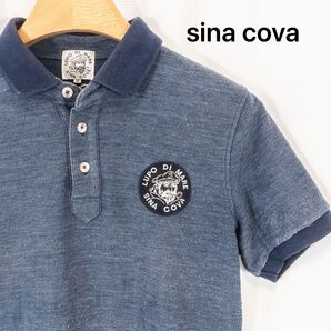 sina cova シナコバ ポロシャツ ロゴワッペン 刺繍 半袖 Mサイズ