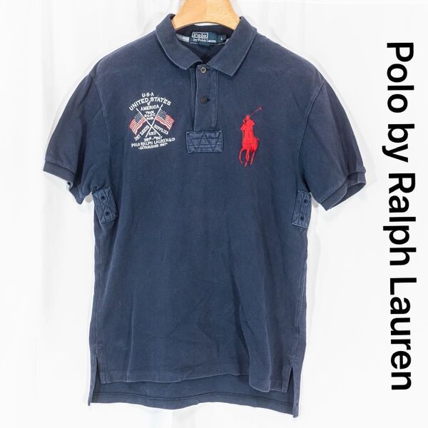 Polo by Ralph Lauren ラルフローレン ポロシャツ ビッグポニー アメリカ国旗 Lサイズ ヴィンテージ 古着