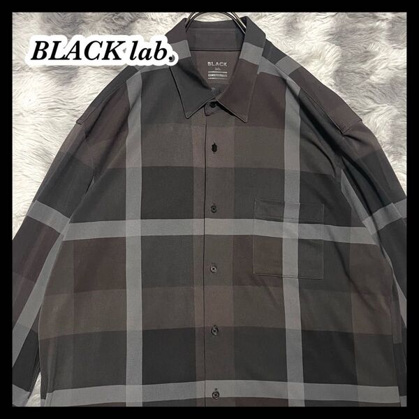 【BLACK LABEL CRESTBRIDGE】グレー チェック柄 長袖シャツ BLACK lab. メンズ クラフトブリッジ