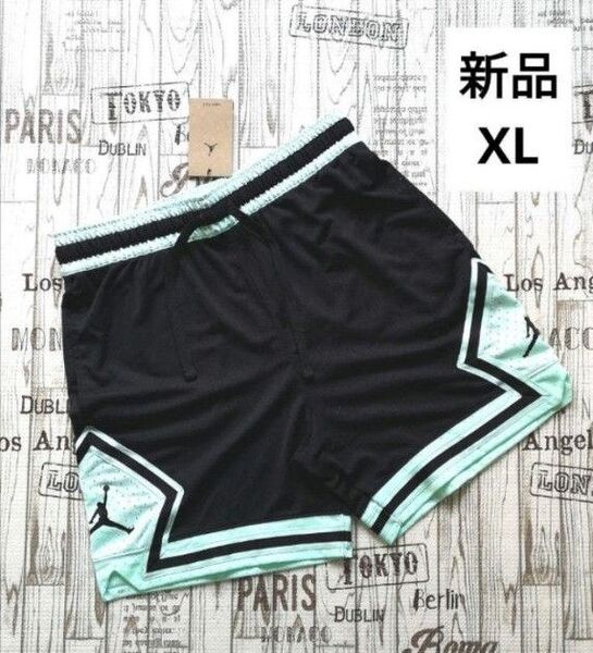 新品 XL ジョーダン ハーフパンツ ショートパンツ メンズ レディース バスパン バスケ ブラック×ミント