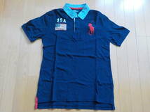  Polo Ralph Laurenポロ ラルフローレン 半袖 ビッグポロ　シャツ メンズ（紺）（XL１８－２０)　日本サイズ約Sサイズ（ 美品) _画像1