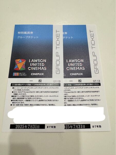 映画特別鑑賞券 2枚シネプレックスユナイテッドシネマ②
