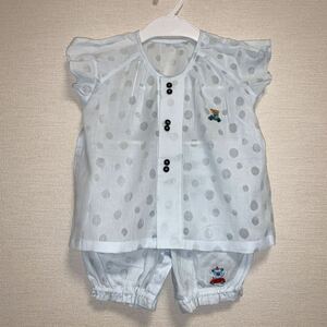 【新品】世界に1着 ハンドメイド パジャマ 半袖 水色 90cm まとめて 男 女 ベビー カバーオール ユニクロ オーダーメイド 上下セット