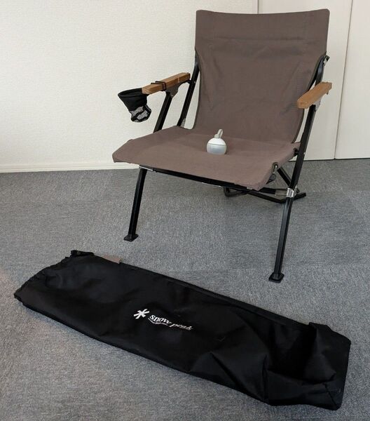 スノーピーク ローチェア ショート グレー & たねほおずき & カップホルダー (中古)