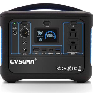 新品 ポータブル電源 600W 500W 153600mAh 568Wh 純正弦波 車中泊 キャンプ 防災グッズ 地震 防災用品