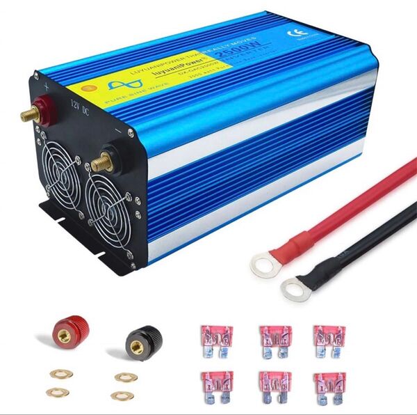 新品 インバーター 正弦波 2500W 最大5000W DC12V AC100V 50/60HZ切替 カーインバーター 車変圧器