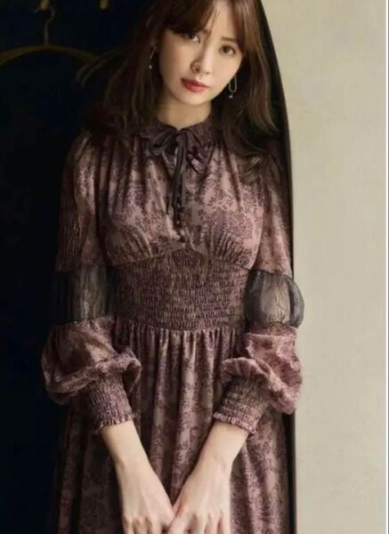 ハーリップトゥ Her lip to Winter Floral Long-sleeve Dress 小嶋陽菜 レース