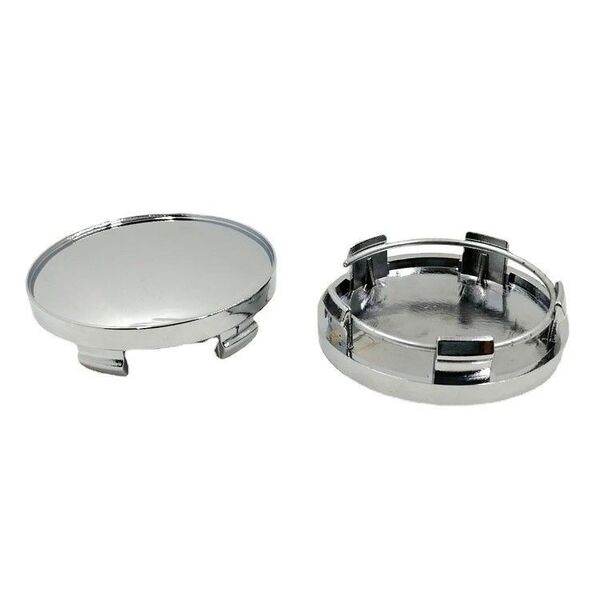 4枚セット シルバークロームメッキ ホイールセンターキャップ センターカバー 外径59mm 内径54mm