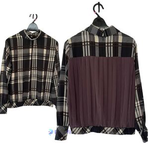 USED■ LATO*CALLE ラトカーレ■バックプリーツブラウス 後ろプリーツチェックブラウス