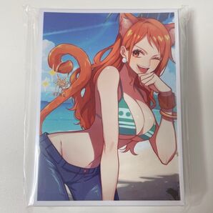 【ナミ】ドン!!スリーブ 墨絵 リーパラ リーダー パラレル 水着 泥棒猫 ねこ ネコ かわいい 10枚 青 黄 神速の拳 box