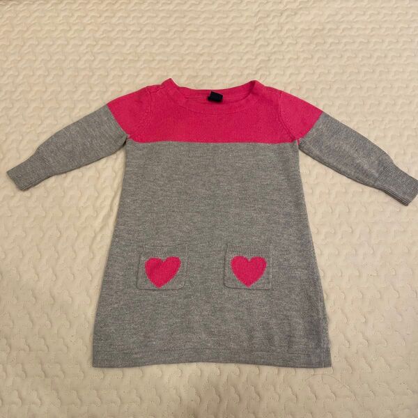 baby Gap グレー/ピンク バイカラーワンピース 80cm 12~18ヶ月