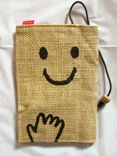 送料込み アーティミス しおり付き 麻 ブックカバー 文庫本 A6