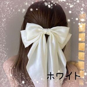 ヘアクリップ バレッタ リボン 大きめ ヘアアレンジ ヘアアクセ 髪留め