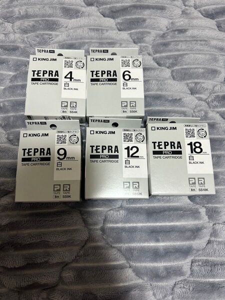 未開封 テプラテープ 白 4mm 6mm 9mm 12mm 18mm