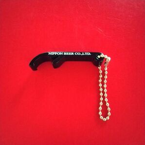 NIPON BEER ボトルオープナー 栓抜き 黒 携帯 キーホルダー
