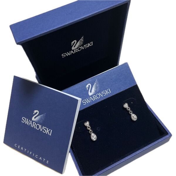 SWAROVSKI スワロフスキー ハートのクリスタルピアス 美品