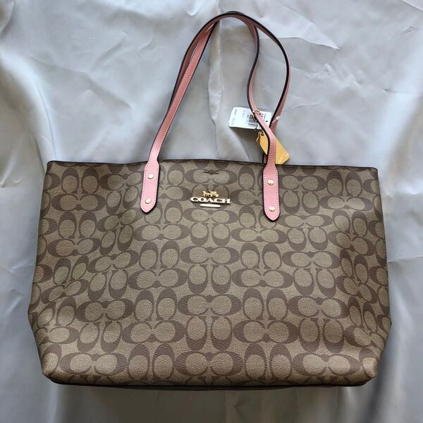 COACH コーチ シグネチャー トートバッグ ピンク