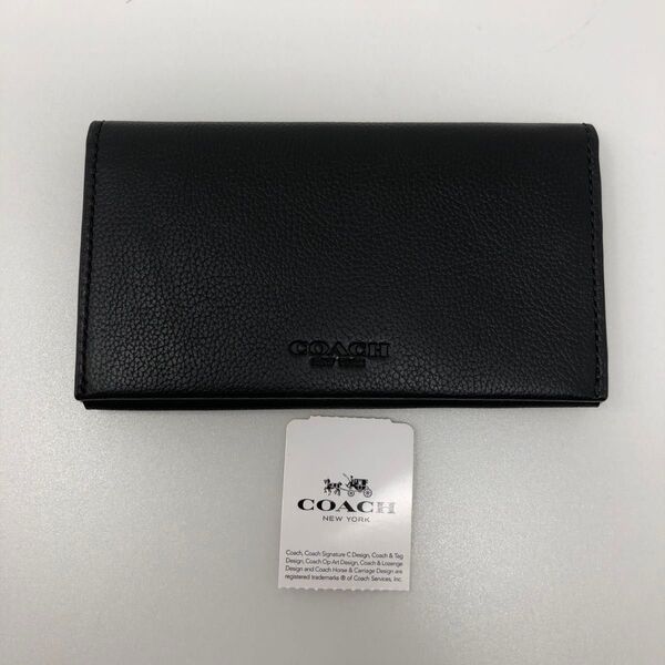 COACH 二つ折り財布 ブラック レザー 新品未使用