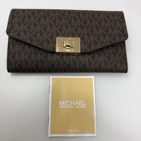MICHAEL KORS 財布 折りたたみ財布 ブラウン MK柄 ロゴ 未使用