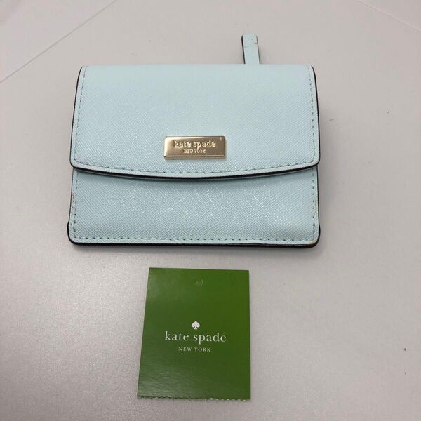 kate spade 二つ折り財布 水色 新品