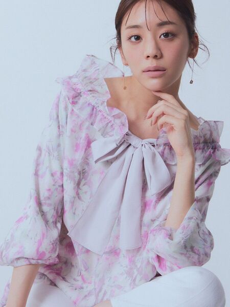 今期 完売品 CELFORD セルフォード シアースモックブラウス MIX フラワー