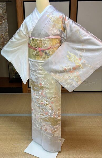 4点フルセット 正絹訪問着 袋帯 帯締め帯揚げ