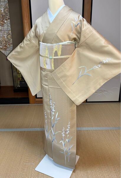 4点フルセット 高級洗える着物 英訪問着 名古屋帯 帯締め帯揚げ