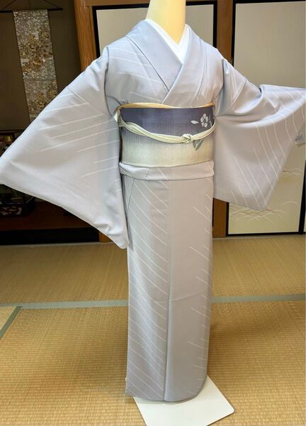 4点フルセット 高級洗える着物 英 袋帯 帯揚げ帯締め