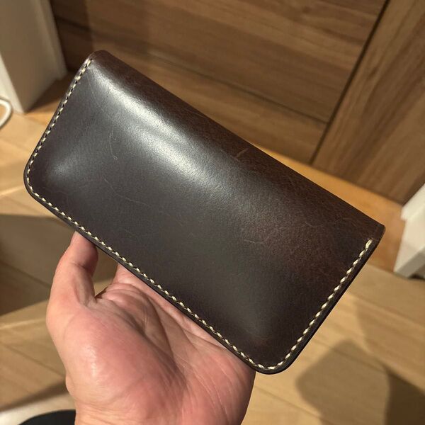 (新品) ハンドメイド 手染め 栃木レザー トラッカーウォレット ブラウン