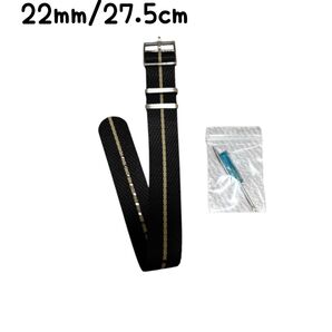 ナイロン腕時計ベルト 工具付 22mm/27.5cm ブラック